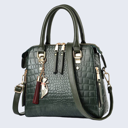 Crocodile-Effect Leather Bag – Glamour
