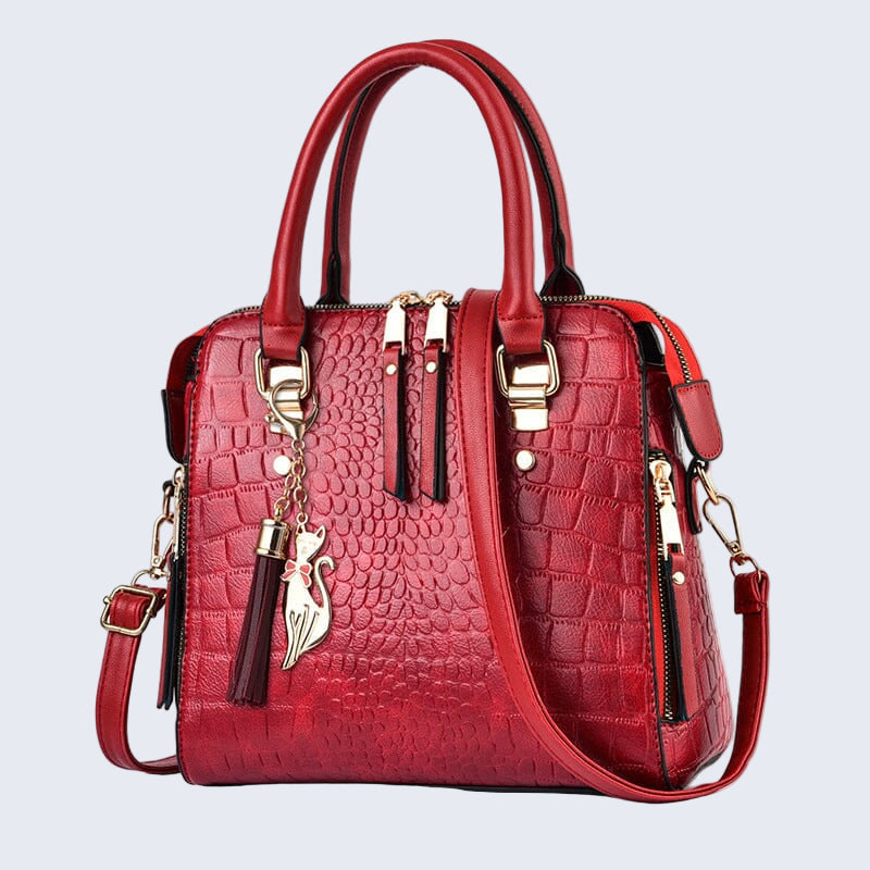 Crocodile-Effect Leather Bag – Glamour