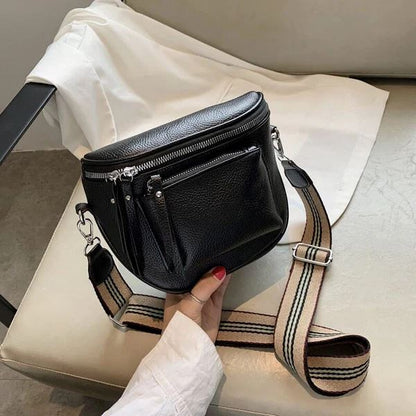 Compact Women's Leather Handbag - Elegance