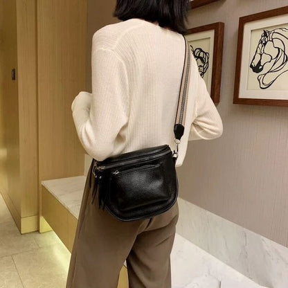 Compact Women's Leather Handbag - Elegance