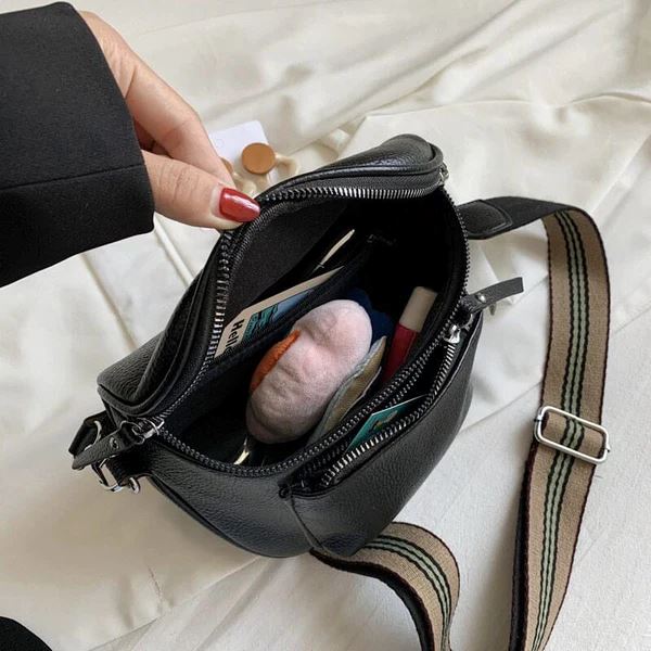 Compact Women's Leather Handbag - Elegance