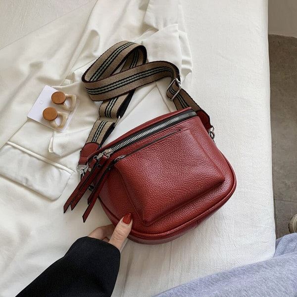 Compact Women's Leather Handbag - Elegance