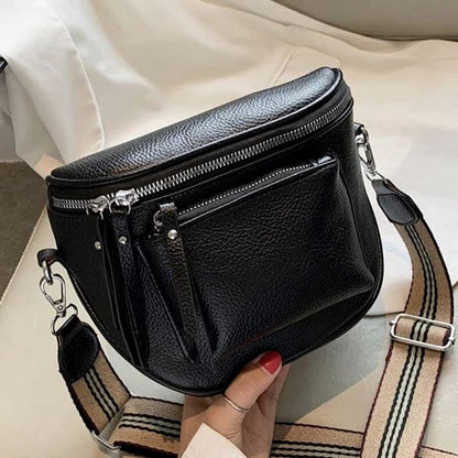 Compact Women's Leather Handbag - Elegance