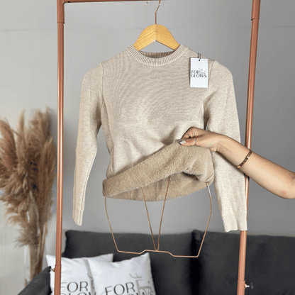 Plush Fleece Round Neck Long Sleeve Top