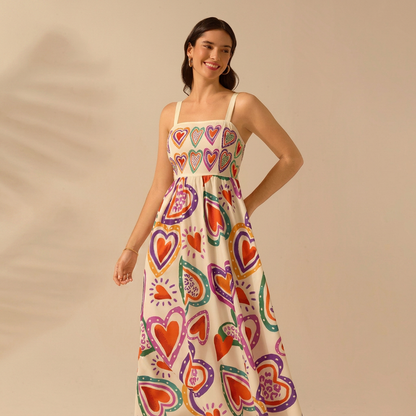 Open-Back Printed Maxi Dress