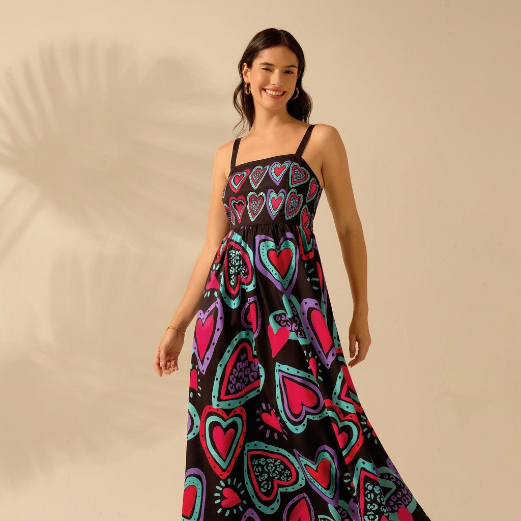Open-Back Printed Maxi Dress