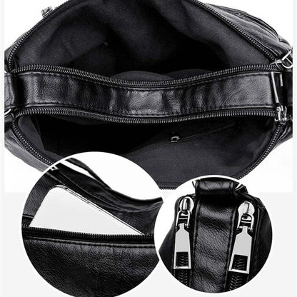 Genuine Leather Crossbody Bag - Madrid