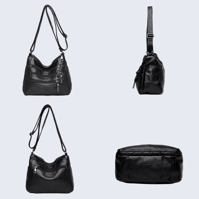 Genuine Leather Crossbody Bag - Madrid